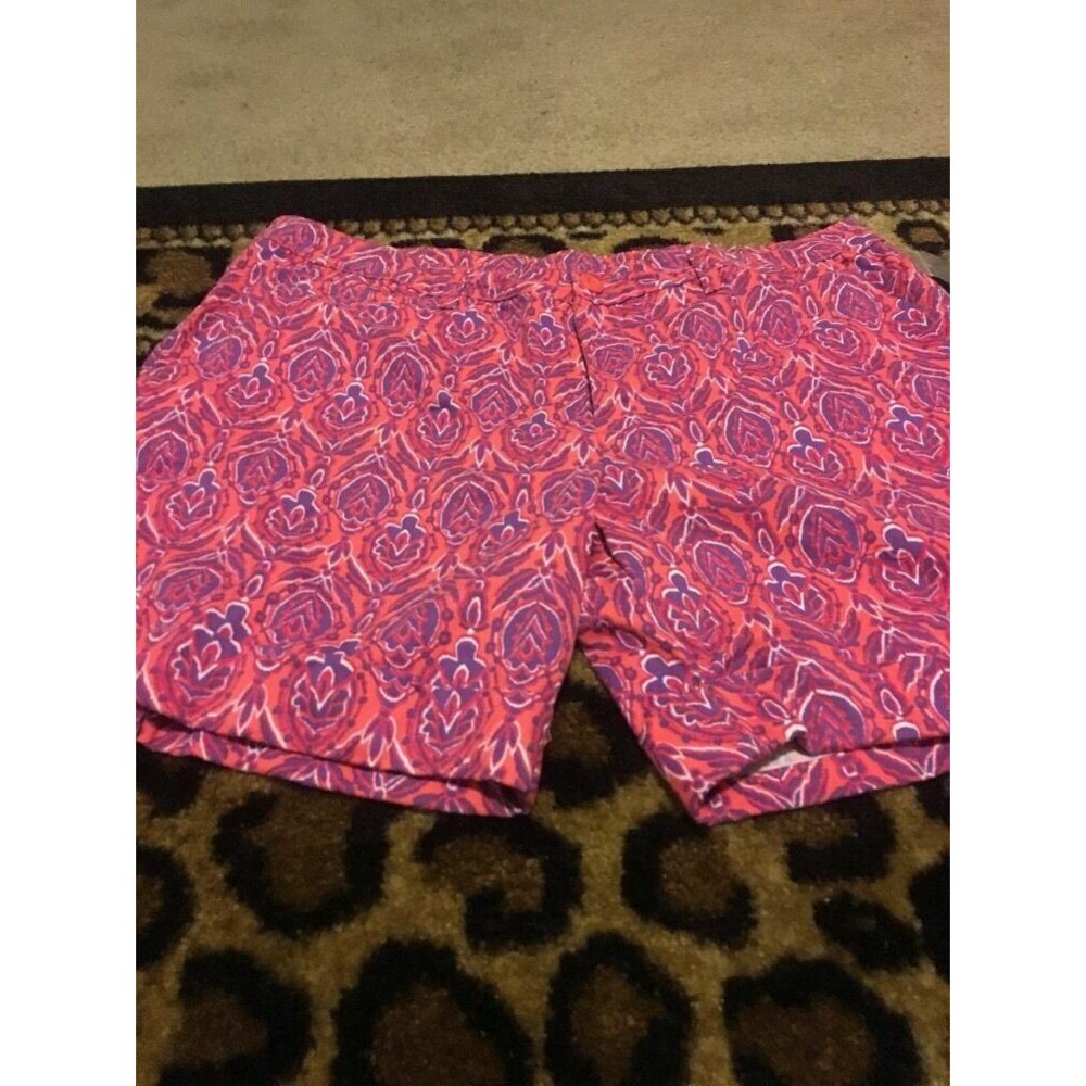 Faded Glory Women's Printed Cuffed Shorts Zip Button Pockets Size 16
